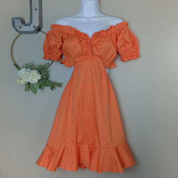 ASTR The Label Verana Dark Tangerine Cut Out Dress Size Small NWT - Picture 1 of 15